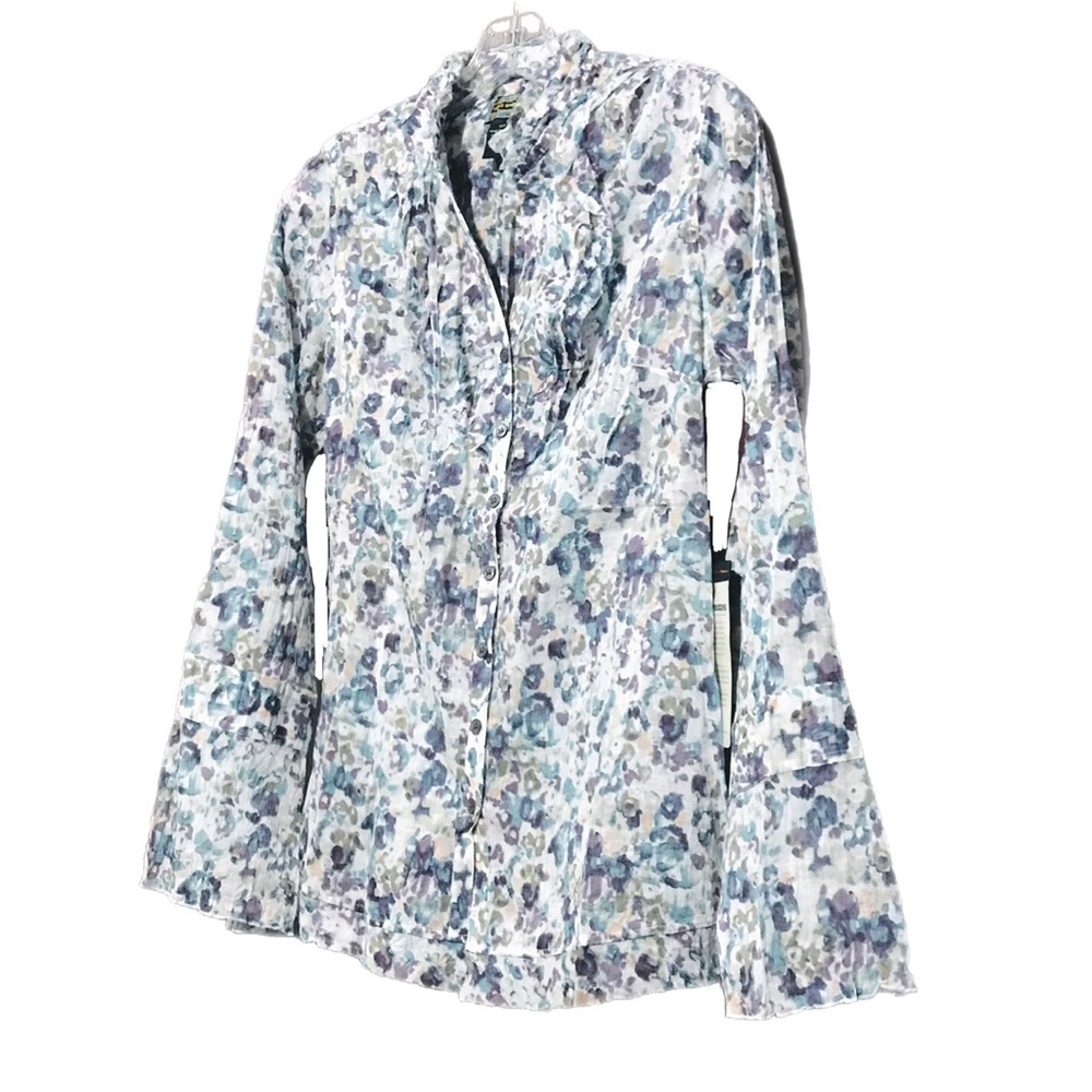 2OH Boho Button Down Shirt Paint Small